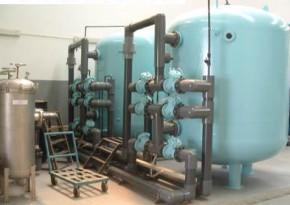 甘肅蘭州某電廠鍋爐補給水海綿鐵濾料安裝現場